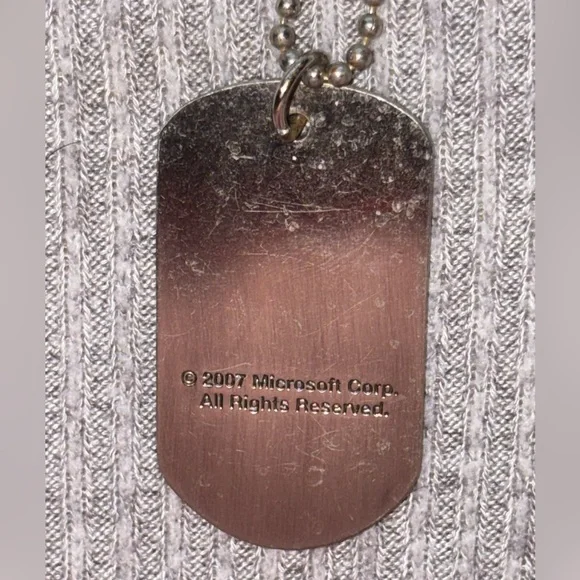 2007 Microsoft Corp signed Halo 3 silver tone dog tag pendant necklace - Picture 7 of 7